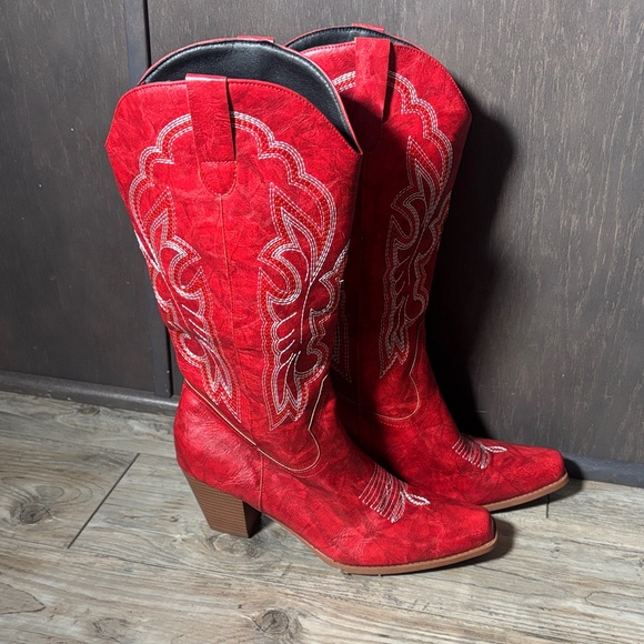 Woman’s Red Western Cowboy Boots Size 42 (10) - Picture 4 of 7